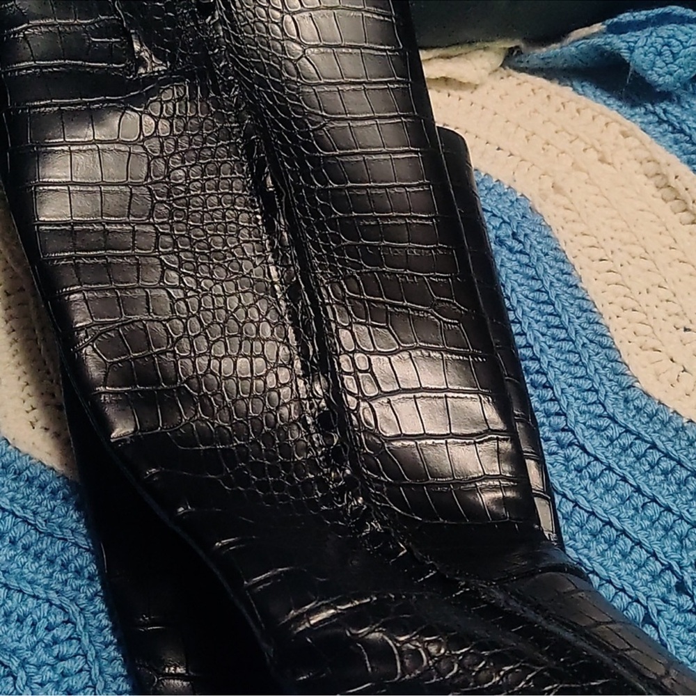 Circus by Sam Edelman Black Croc Heeled Boots - Picture 6 of 6
